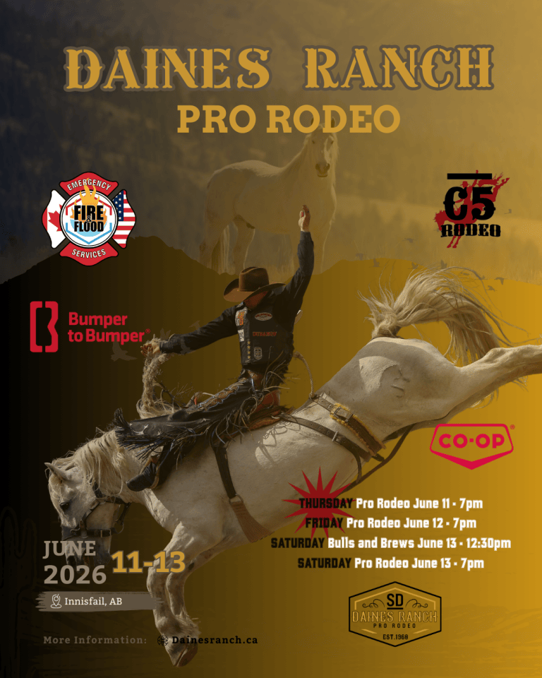 Daines Ranch Pro Rodeo – Innisfail, Alberta – June 11-13, 2026